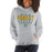 Woman wearing a Klein Forest High School Sport Grey Classic Unisex Hoodie 03