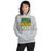 A woman wearing a Klein Forest High School Sport Grey Classic Unisex Hoodie 01