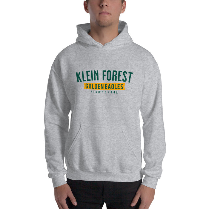 Man wearing a Klein Forest High School Sport Grey Classic Unisex Hoodie 21