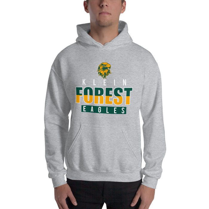 Man wearing a Klein Forest High School Sport Grey Classic Unisex Hoodie 23