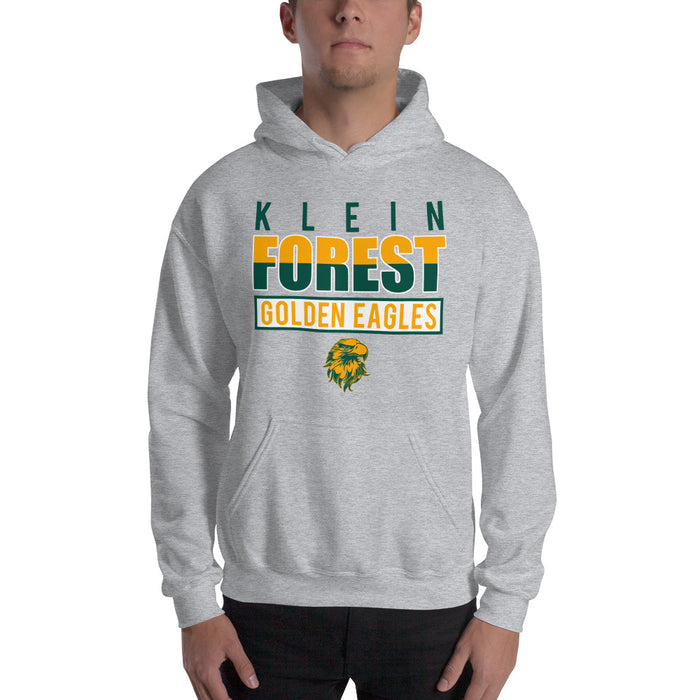 Man wearing a Klein Forest High School Sport Grey Classic Unisex Hoodie 29