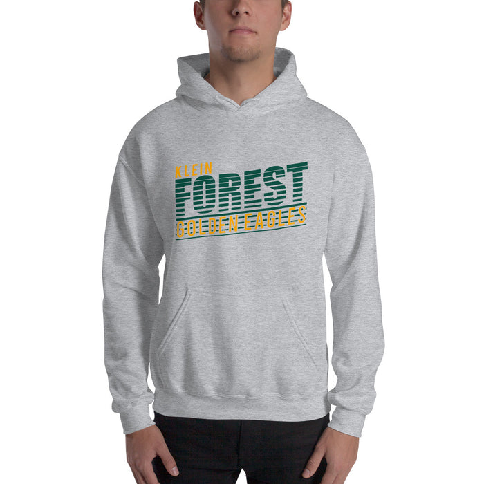 Man wearing a Klein Forest High School Sport Grey Classic Unisex Hoodie 32