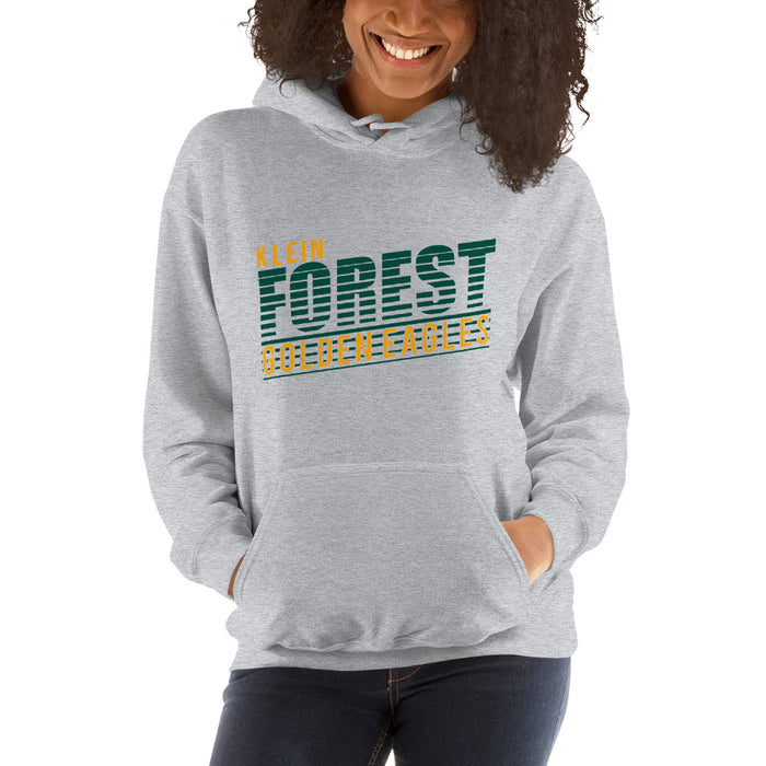 Woman wearing a Klein Forest High School Sport Grey Classic Unisex Hoodie 32