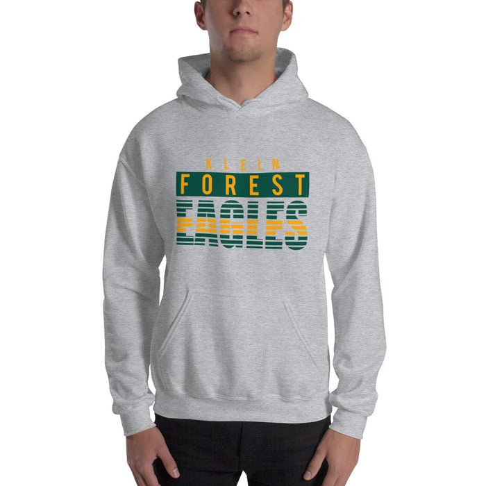 Man wearing a Klein Forest High School Sport Grey Classic Unisex Hoodie 35