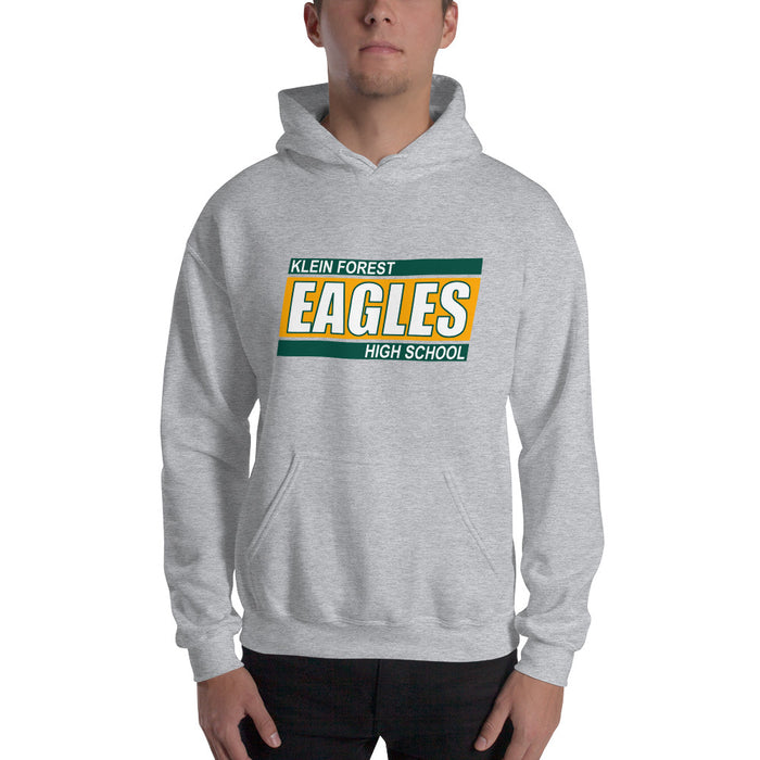 Man wearing a Klein Forest High School Sport Grey Classic Unisex Hoodie 72