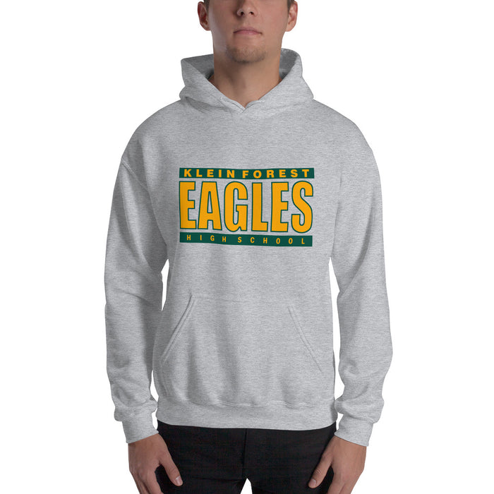 Man wearing a Klein Forest High School Sport Grey Classic Unisex Hoodie 98