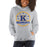 Woman wearing a Klein High School Bearkats Sport Grey Classic Unisex Hoodie 04