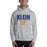 Man wearing a Klein High School Bearkats Sport Grey Classic Unisex Hoodie 07