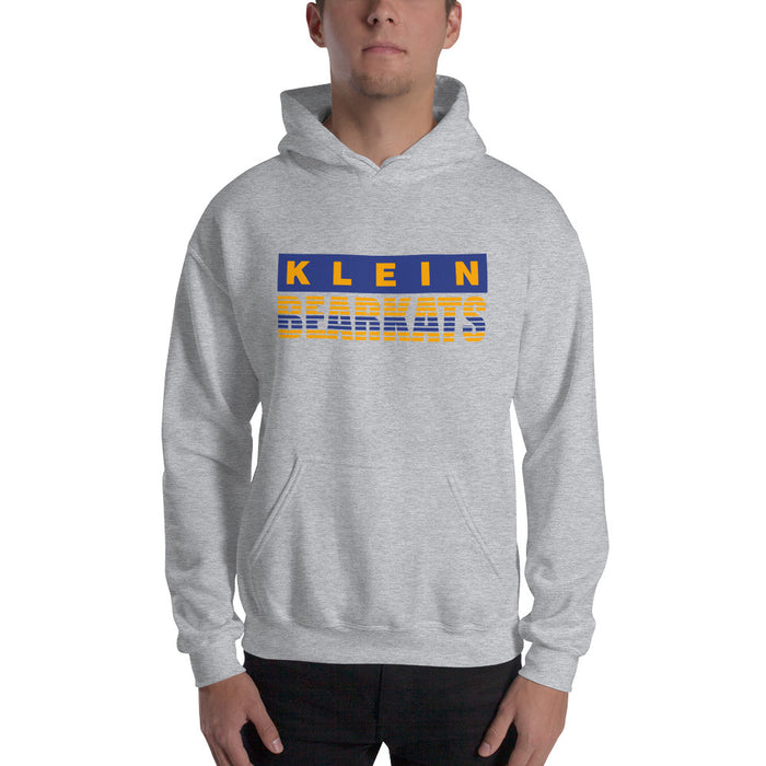 Man wearing a Klein High School Bearkats Sport Grey Classic Unisex Hoodie 35