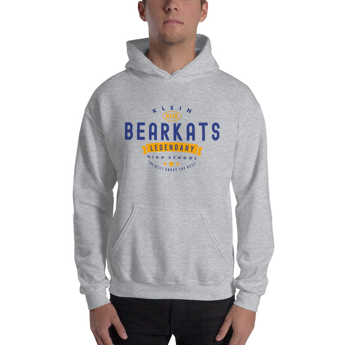 Man wearing a Klein High School Bearkats Sport Grey Classic Unisex Hoodie 44