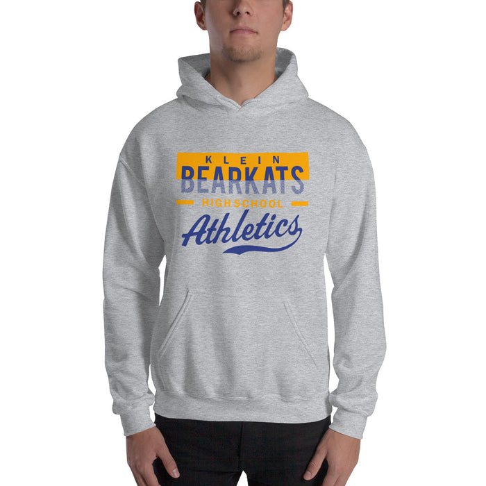 Man wearing a Klein High School Bearkats Sport Grey Classic Unisex Hoodie 48