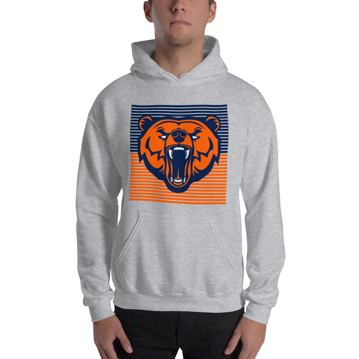 Man wearing a Bridgeland High School Bears Sport Grey Classic Unisex Hoodie 27