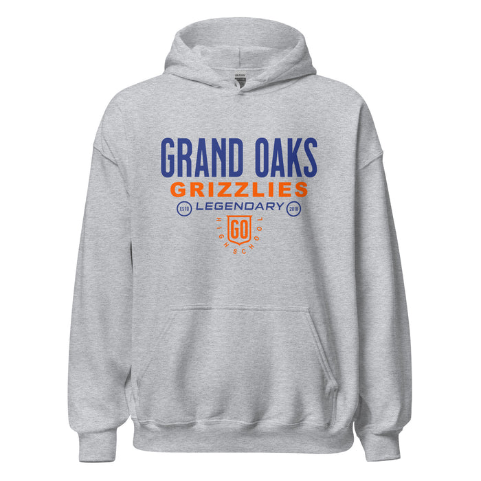 Grand Oaks High School Grizzlies Sport Grey Classic Unisex Hoodie 03