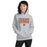 Woman wearing a Grand Oaks High School Grizzlies Sport Grey Classic Unisex Hoodie 07