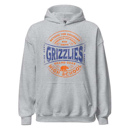 Grand Oaks High School Grizzlies Sport Grey Classic Unisex Hoodie 10