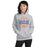 Woman wearing a Grand Oaks High School Grizzlies Sport Grey Classic Unisex Hoodie 10