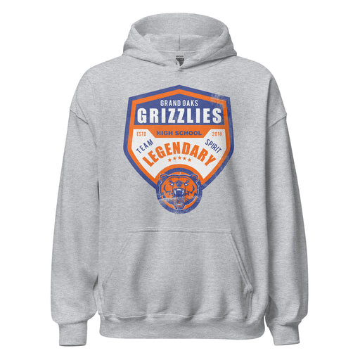 Grand Oaks High School Grizzlies Sport Grey Classic Unisex Hoodie 14