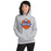 Woman wearing a Grand Oaks High School Grizzlies Sport Grey Classic Unisex Hoodie 15