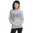 Woman wearing a Grand Oaks High School Grizzlies Sport Grey Classic Unisex Hoodie 17