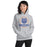 Woman wearing a Grand Oaks High School Grizzlies Sport Grey Classic Unisex Hoodie 18