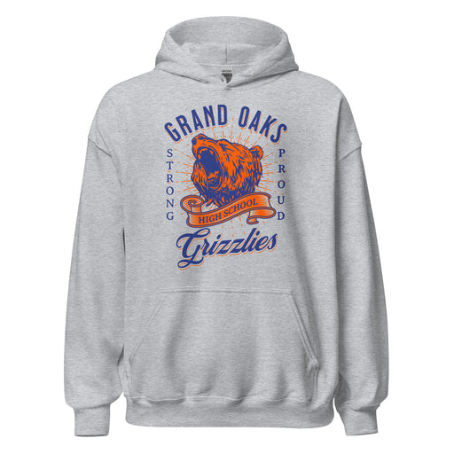 Grand Oaks High School Grizzlies Sport Grey Classic Unisex Hoodie 26