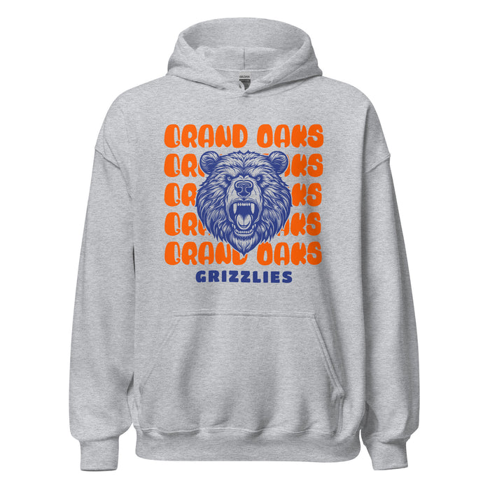 Grand Oaks High School Grizzlies Sport Grey Classic Unisex Hoodie 28