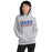 Woman wearing a Grand Oaks High School Grizzlies Sport Grey Classic Unisex Hoodie 32