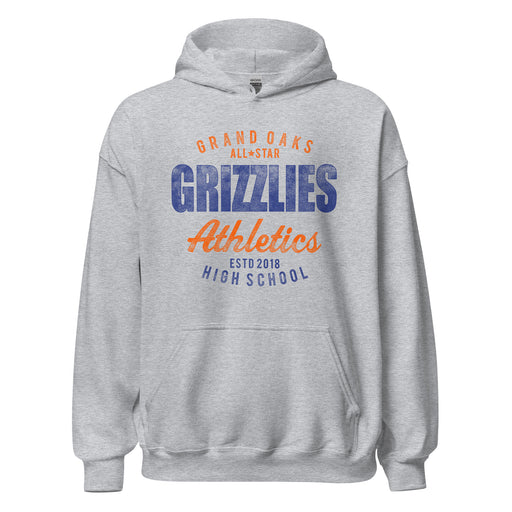 Grand Oaks High School Grizzlies Sport Grey Classic Unisex Hoodie 34