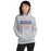 Woman wearing a Grand Oaks High School Grizzlies Sport Grey Classic Unisex Hoodie 34