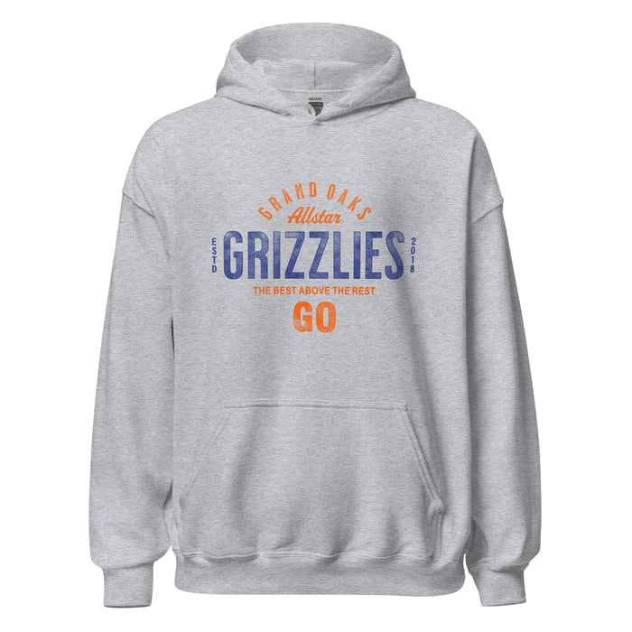 Grand Oaks High School Grizzlies Sport Grey Classic Unisex Hoodie 40