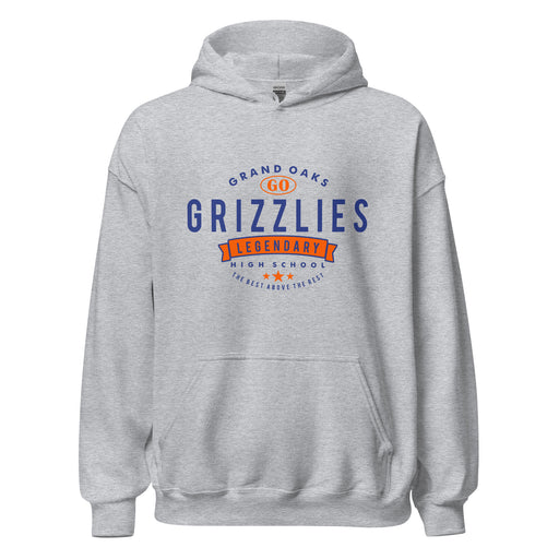 Grand Oaks High School Grizzlies Sport Grey Classic Unisex Hoodie 44