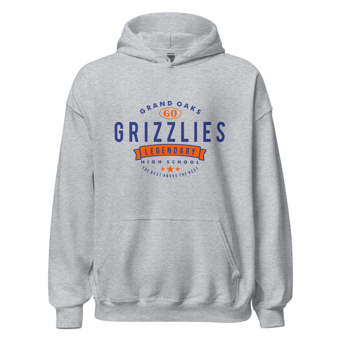 Grand Oaks High School Grizzlies Sport Grey Classic Unisex Hoodie 44