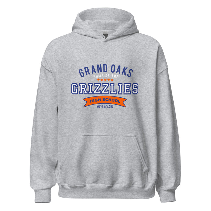 Grand Oaks High School Grizzlies Sport Grey Classic Unisex Hoodie 96