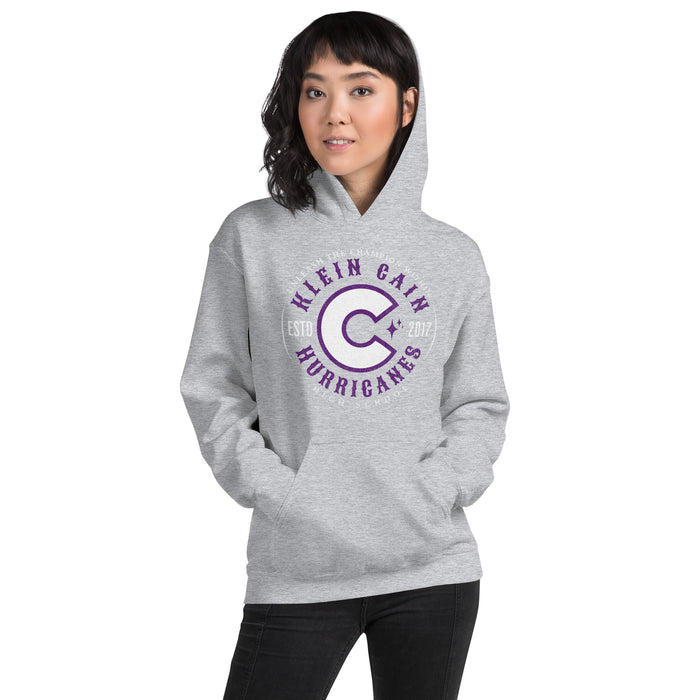 Woman wearing a Klein Cain High School Hurricanes Sport Grey Classic Hoodie 211