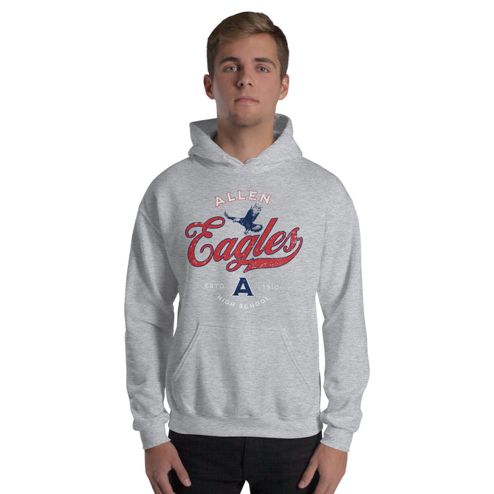 Man wearing a Allen High School Eagles Classic Sport Grey Unisex Hoodie 205