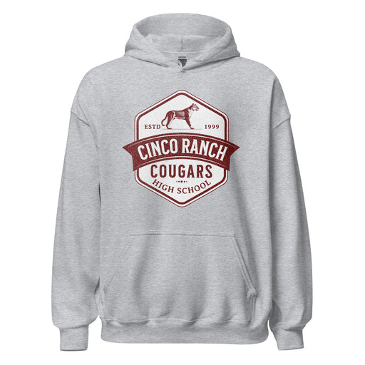 Cinco Ranch High School Cougars Sport Grey Classic Unisex Hoodie 203