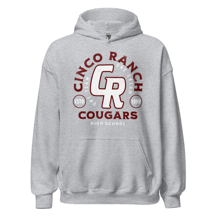 Cinco Ranch High School Cougars Sport Grey Classic Unisex Hoodie 218