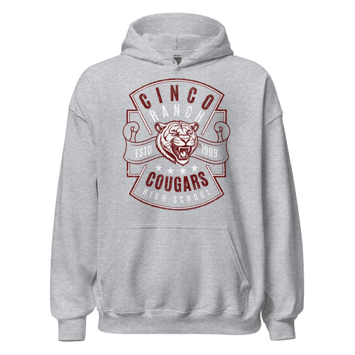 Cinco Ranch High School Cougars Sport Grey Classic Unisex Hoodie 215