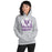 Woman wearing a Morton Ranch High School Mavericks Sport Grey Classic Unisex Hoodie 207