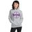 Woman wearing a Morton Ranch High School Mavericks Sport Grey Classic Unisex Hoodie 211