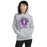 Woman wearing a Morton Ranch High School Mavericks Sport Grey Classic Unisex Hoodie 220