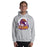 Man wearing a Jersey Village High School Falcons Sport Grey Classic Unisex Hoodie 202