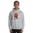 Man wearing a Jersey Village High School Falcons Sport Grey Classic Unisex Hoodie 204