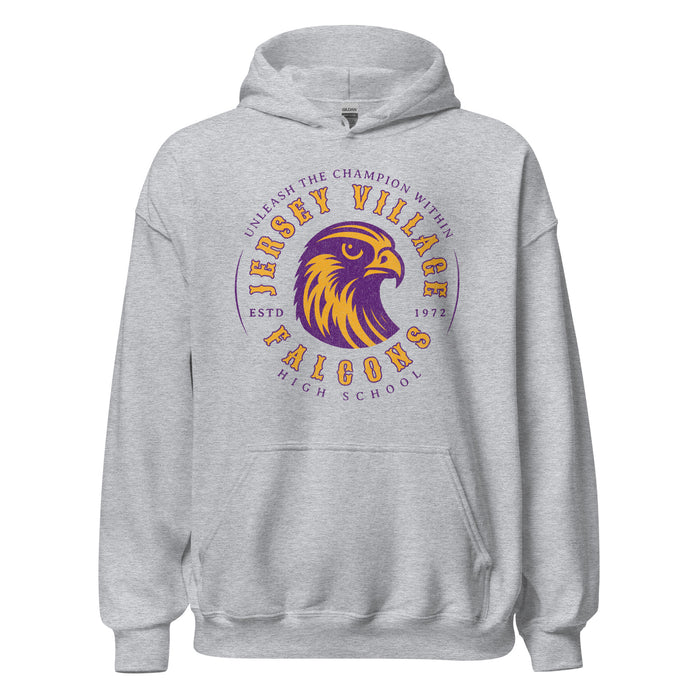 Jersey Village High School Falcons Sport Grey Classic Unisex Hoodie 211