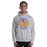 Man wearing a Jersey Village High School Falcons Sport Grey Classic Unisex Hoodie 217