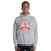 Man wearing a Katy High School Tigers Sport Grey Classic Unisex Hoodie 204