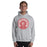 Man wearing a Katy High School Tigers Sport Grey Classic Unisex Hoodie 210