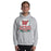 Man wearing The Woodlands High School Highlanders Sport Grey Classic Unisex Hoodie 201