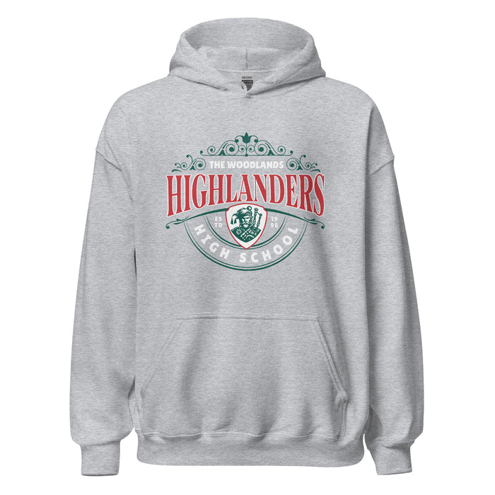 The Woodlands High School Highlanders Sport Grey Classic Unisex Hoodie 211