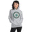 Woman wearing The Woodlands High School Highlanders Sport Grey Classic Unisex Hoodie 215